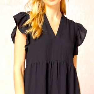 New Entro black midi dress size large